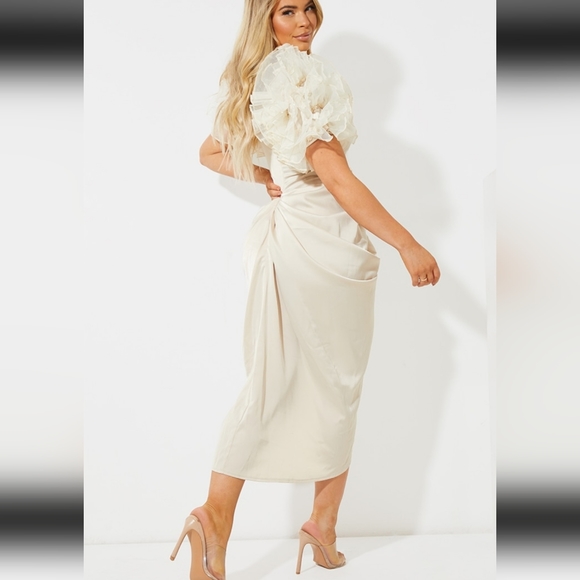 Satin Champagne Dress NWT - Picture 4 of 6